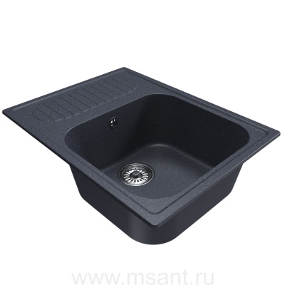 Мойкa MIXLINE ML-GM18 с крылом, антрацит (343), 640*490*190мм