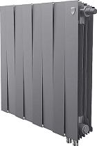 Радиатор биметаллический Royal Thermo Piano Forte 500 VDR silver satin, 8 секций, серебристый