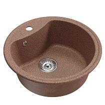 Мойкa MIXLINE ML-GM09 круглая, терракотовая (307), 510 мм (глуб. чаши 190)