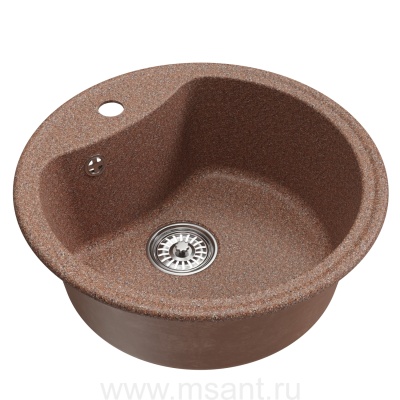 Мойкa MIXLINE ML-GM09 круглая, терракотовая (307), 510 мм (глуб. чаши 190)
