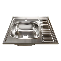 Мойка 60х60 (0,6) лев вып 3 1/2 MIXLINE 16см с сифоном