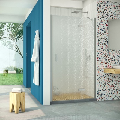 Дверь в душевой проем Vegas Glass AFP Retta 90 07 02 R, профиль матовый хром, стекло шиншилла