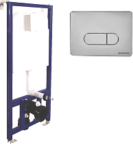 Система инсталляции для унитазов Berges Novum 040233 с кнопкой смыва, хром глянец