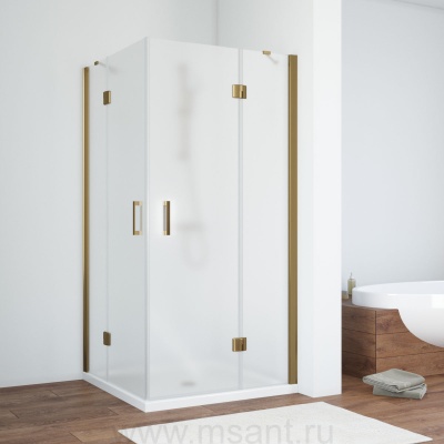 Душевой уголок Vegas Glass AFA NOVO 80 05 10, профиль бронза, стекло сатин