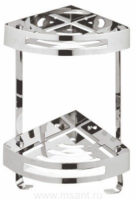 Полка AZARIO угловая двухэтажная, хром (AZ-160-2)