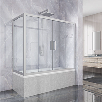 Шторка на ванну Kubele DE019PR4-CLN-MT 190х90 см, профиль матовый хром