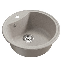 Мойкa MIXLINE ML-GM09 круглая, серая (310), 510 мм (глуб. чаши 190)