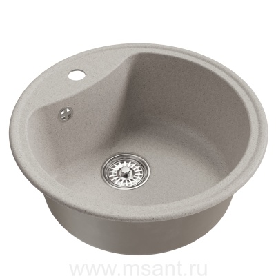 Мойкa MIXLINE ML-GM09 круглая, серая (310), 510 мм (глуб. чаши 190)