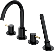 Смеситель Omnires Y Y1232BLGL на борт ванны, чёрный-золото