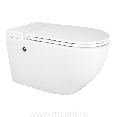 Унитаз импульсный Azario 360х570х375 подвесной, полукруглый, быстросъемное сиденье микролифт, монтажная рама в комплекте