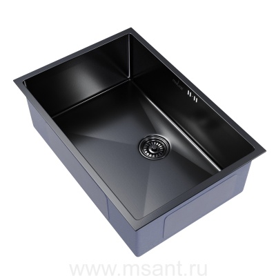 Мойка подст.монтаж 65х44 (3,0) вып 3 1/2 MIXLINE PRO 22см с сифоном (черный графит)