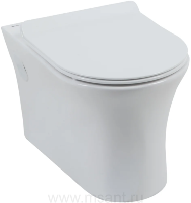 Унитаз подвесной Aquanet Roll 210766 безободковый с крышкой-сиденьем микролифт Slim