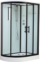 Душевая кабина Timo Standart T-6602 B R профиль черный, с низким поддоном