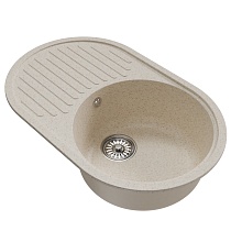 Мойкa MIXLINE ML-GM16 овальная с крылом, бежевая (328), 730*460*180мм