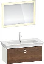 Мебель для ванной Duravit White Tulip 105 с ручкой, американский орех, белый шелковисто-матовый