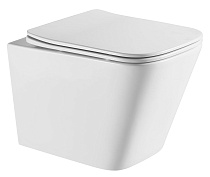 Унитаз подвесной Azario Teramo 490х355х365 безободковый, квадратный, с системой антивсплеск (Торнадо) в комплекте с сидением микролифт