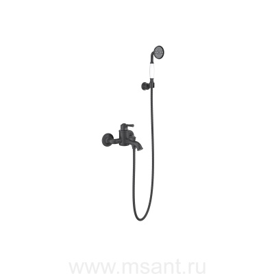 Смеситель для ванны с душевым набором AQUATEK, матовый черный AQ1549MB КЛАССИК
