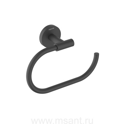 Полотенцедержатель овальный Aquatek, матовый черный AQ4221MB ОБЕРОН