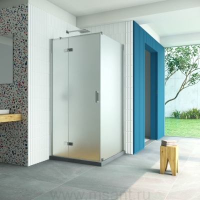 Душевой уголок Vegas Glass AFP-Fis Retta 80*120 08 10 L профиль глянцевый хром стекло сатин