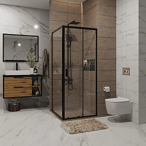 Душевой уголок Niagara Nova NG-82-9AB-A80B 90x80, прямоугольный, черный