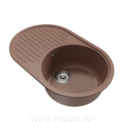 Мойкa MIXLINE ML-GM16 овальная с крылом, терракотовая (307), 730*460*180мм