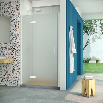 Дверь в душевой проем Vegas Glass AFP Retta 90 01 10 L, профиль белый, стекло сатин