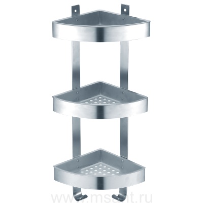 Полка угловая Azario трехэтажная, хром (AZ-833-3)