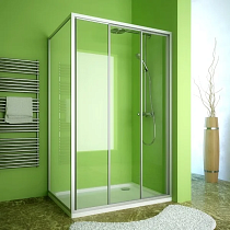 Душевой уголок GuteWetter Practic Rectan GK-403 правая 125x90 см стекло бесцветное, профиль матовый хром