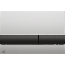 Кнопка смыва AlcaPlast M1712-8 хром - черная/матовая