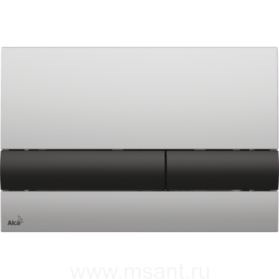 Кнопка смыва AlcaPlast M1712-8 хром - черная/матовая