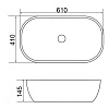 Раковина-чаша Azario 610x410x145 накладная, овальная, темный мрамор