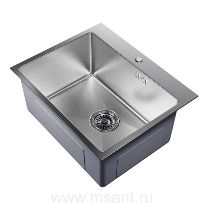 Мойка настол.монтаж 53х43 (3,0) вып 3 1/2 MIXLINE PRO 22см с сифоном (сатин НАНО)