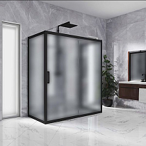 Душевой уголок Kubele DE019R2U-MAT-BLMT 120х80 см, профиль матовый черный