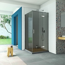 Душевой уголок Vegas Glass AFP-Fis Retta 90*80 08 07 R профиль глянцевый хром стекло графит