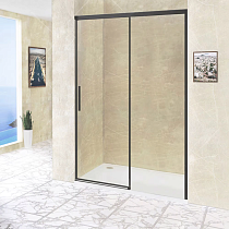 Душевая дверь в нишу RGW Leipzig Le-12 (167-171) x195 профиль черный, стекло прозрачное