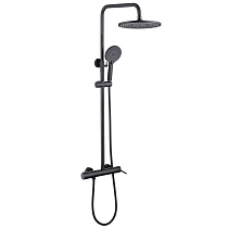 Душевая стойка ABBER Emotion AF8816BL с изливом, черный матовый