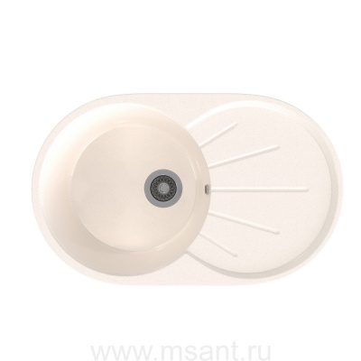 Мойкa MIXLINE ML-GMS05 СТАНДАРТ овальная с крылом, белый (331), 740*455*190мм