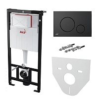 Комплект Alcaplast Set 4v1 с панелью смыва черной панель смыва черного цвета AM101/1120-4:1 RU M678-0001