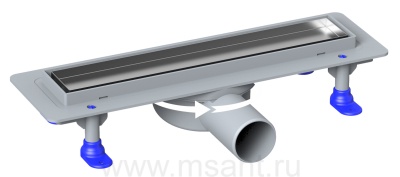 Душевой лоток LORANTO PRIME SKALA 60 см боковой сток D-50, 360*, решетка из нержавеющей стали под плитку, гидрозатвор сухой (4026.0Y050K.060.1)