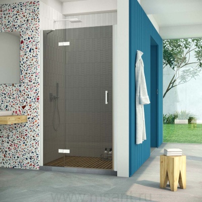 Дверь в душевой проем Vegas Glass AFP Retta 110 01 07 L, профиль белый, стекло графит