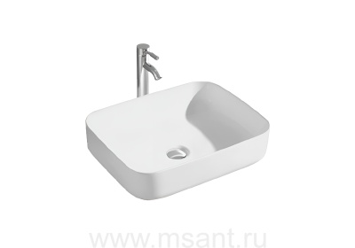 Раковина накладная для установки на столешницу AQUATEK ВЕГА AQ5515-MW 500*390*130, матовый белый