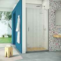 Дверь в душевой проем Vegas Glass AFP Retta 100 07 02 R, профиль матовый хром, стекло шиншилла