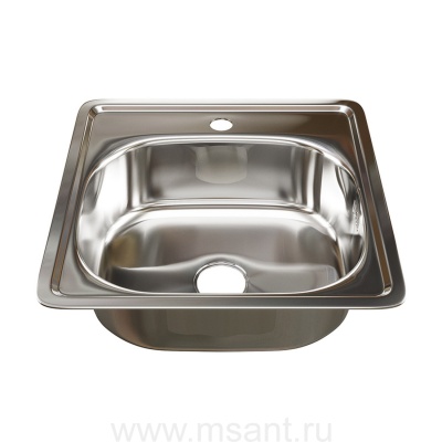 Мойка врез 48х48 (0,6) вып 3 1/2 MIXLINE 16см с сифоном