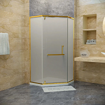 Душевой уголок RGW Hotel HO-084-G 100x100x195 см, профиль золото, стекло матовое