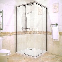 Душевой уголок GuteWetter Slide Square GK-864 85x85 см стекло бесцветное, профиль хром
