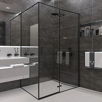 Душевой уголок Veconi Rovigo RV-073B 120x80, профиль черный