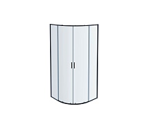 AQUATEK AQ ARI RO 08020BL Душевой уголок 1/4 круга, двери раздвижные 800x800x2000, профиль черный, стекло прозрачное