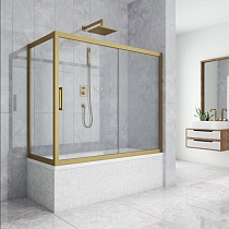 Шторка на ванну Kubele DE019PR-CLN-BR 150х70 см, профиль бронза