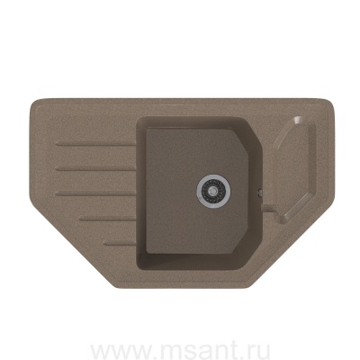 Мойкa MIXLINE ML-GMS17 СТАНДАРТ угловая с крылом, терракот (307), 780*485*190мм