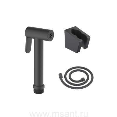 Гигиенический ручной душ со шлангом 120 см и держателем AQUATEK, матовый черный AQ2054MB 